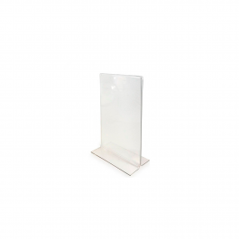 Displays de mesa T - A6 cristal 10cm x 15cm x 2mm   Vertical cód: ac2crdmt15