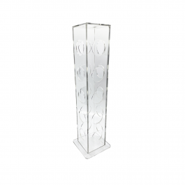 Porta capsula torre 38cm cristal 7cm x 7cm x 38cm x 3mm    cód: ac3crpct7