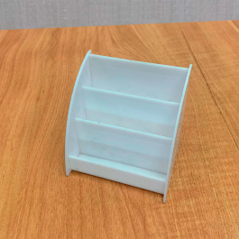 Porta cartão de visitas triplo branco 10cm x 8cm x 10cm x 2mm    cód: ac2brpc12