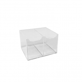 Porta sache com 2 espaços cristal 10cm x 9cm x 6,5cm x 2mm    cód: ac2crpts10