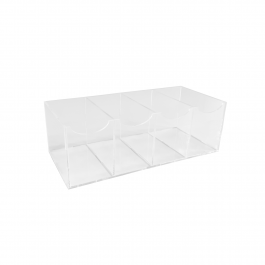 Porta sache com 4 espaços cristal 20cm x 9cm x 6,5cm x 2mm    cód: ac2crpts20