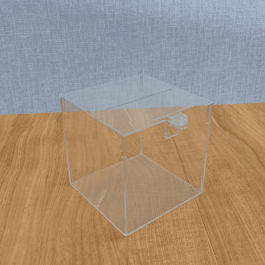 Urna Acrílico Cubo cristal 15cm x 15cm x 15cm x 2mm    cód: ac2crur15